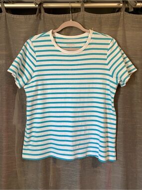 Pendleton Striped Pullover T-shirt Blue White